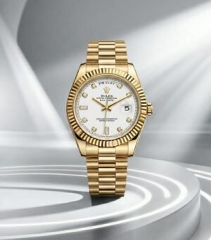 Role_x Oyster Perpetual Day Date Diamond Gold-White 40 Battery