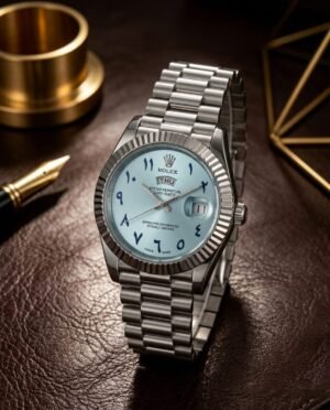 Role_x Oyster Perpetual Day Date Arabic Silver-Sky Blue