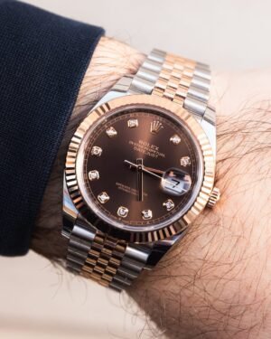 Rolee_x Oyster Perpetual Date Just 2Ton Copper Brown Diamond