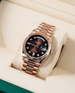 Rolee_x Oyster Perpetual Day Date Diamond Cooper Brown 40 Battery