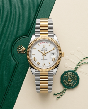 Rolee_x Oyster Perpetual Day Date 40 Battery 2Ton-Gold-White